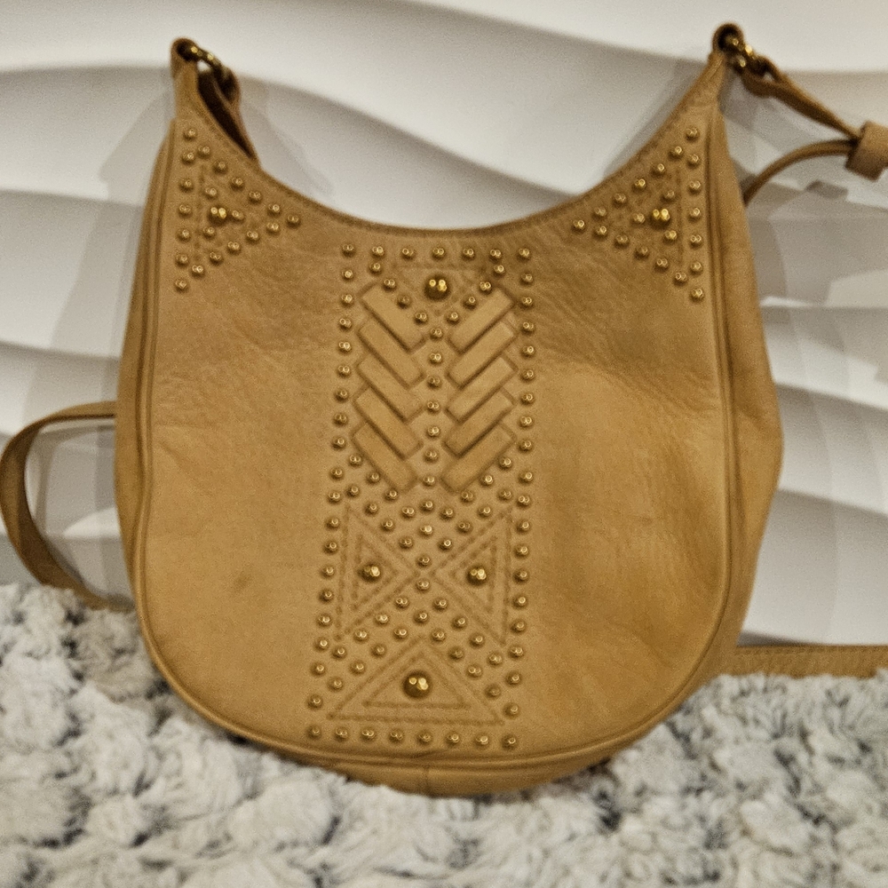 FRYE Studded Tan Shoulder Bag